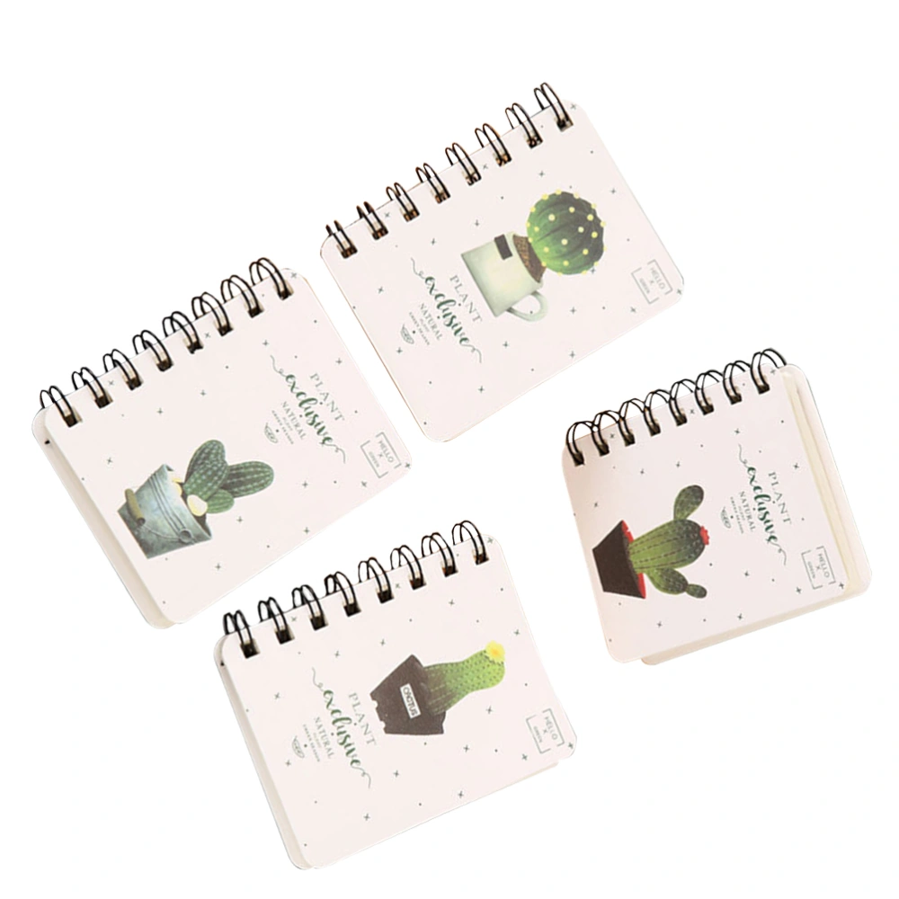 4pcs Cactus Loose-leaf Notebooks Week Planner Spiral Notebooks Diary Notepads School Stationery