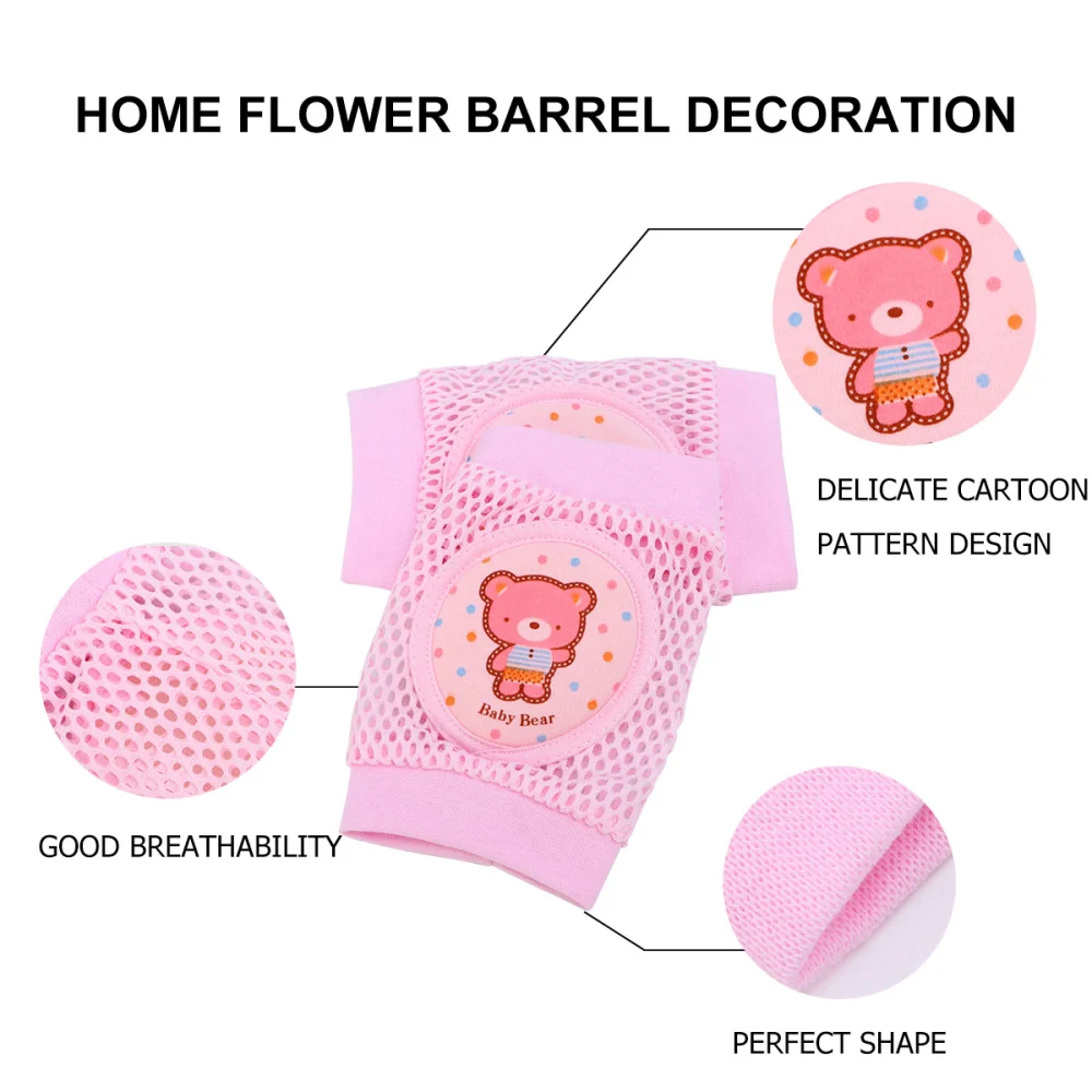 1 Pair of Infant Kneepads Toddler Baby Knee Pad Crawling Safety Protector Kneepads (Pink, Random Pattern)