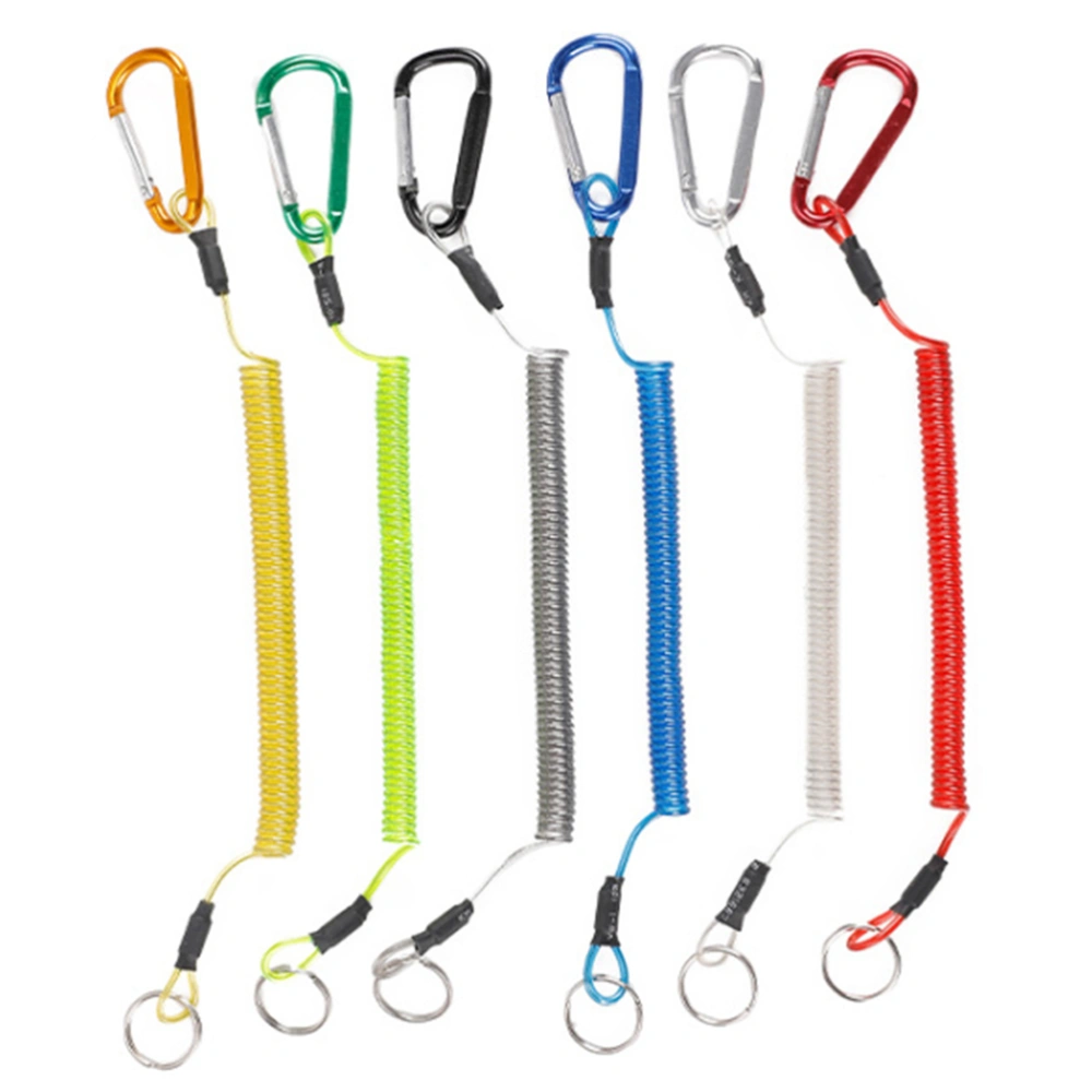 1 Set 6 Pcs Fishing Lanyards Anti-lost Spring Fishing Ropes (Assorted Color)