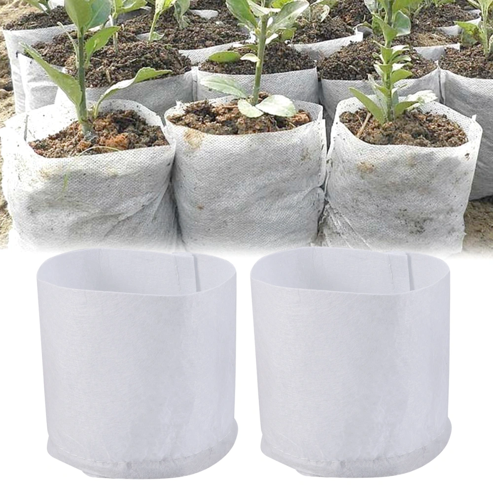 35 Pcs 18x16CM Non-Woven Fabric Tree Pots Grow Bags Root Container Plant Pouch Portable Breathable Nutrition Flower Pot Bags without Handles (White)