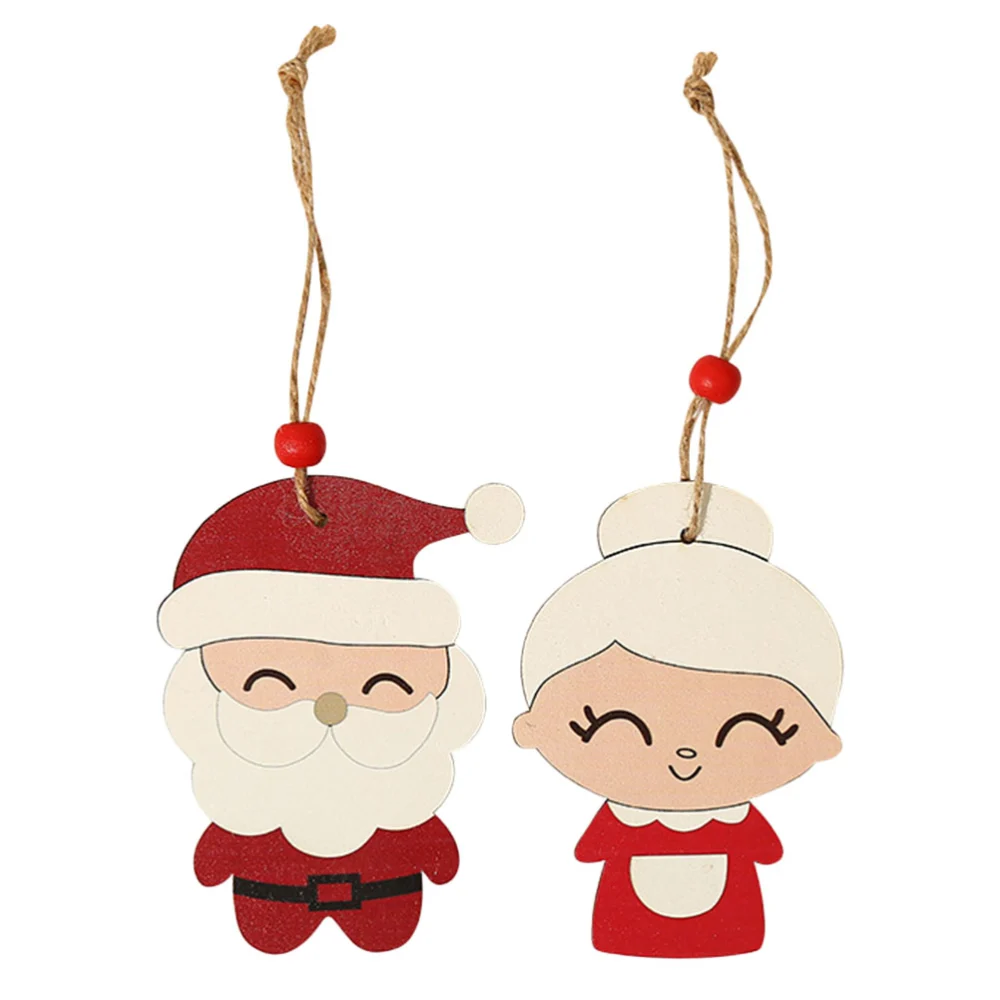 2Pcs Wooden Pendants Charms Delicate Charms Christmas Gifts (Assorted Color)