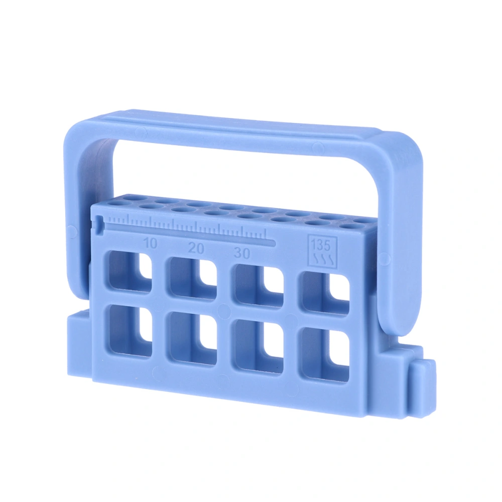 16 Holes Dental Holder Plastic Stand For Root Canal File Holder Disinfection Rack Dentist Tools Measuring Instrument Holder (Blue)