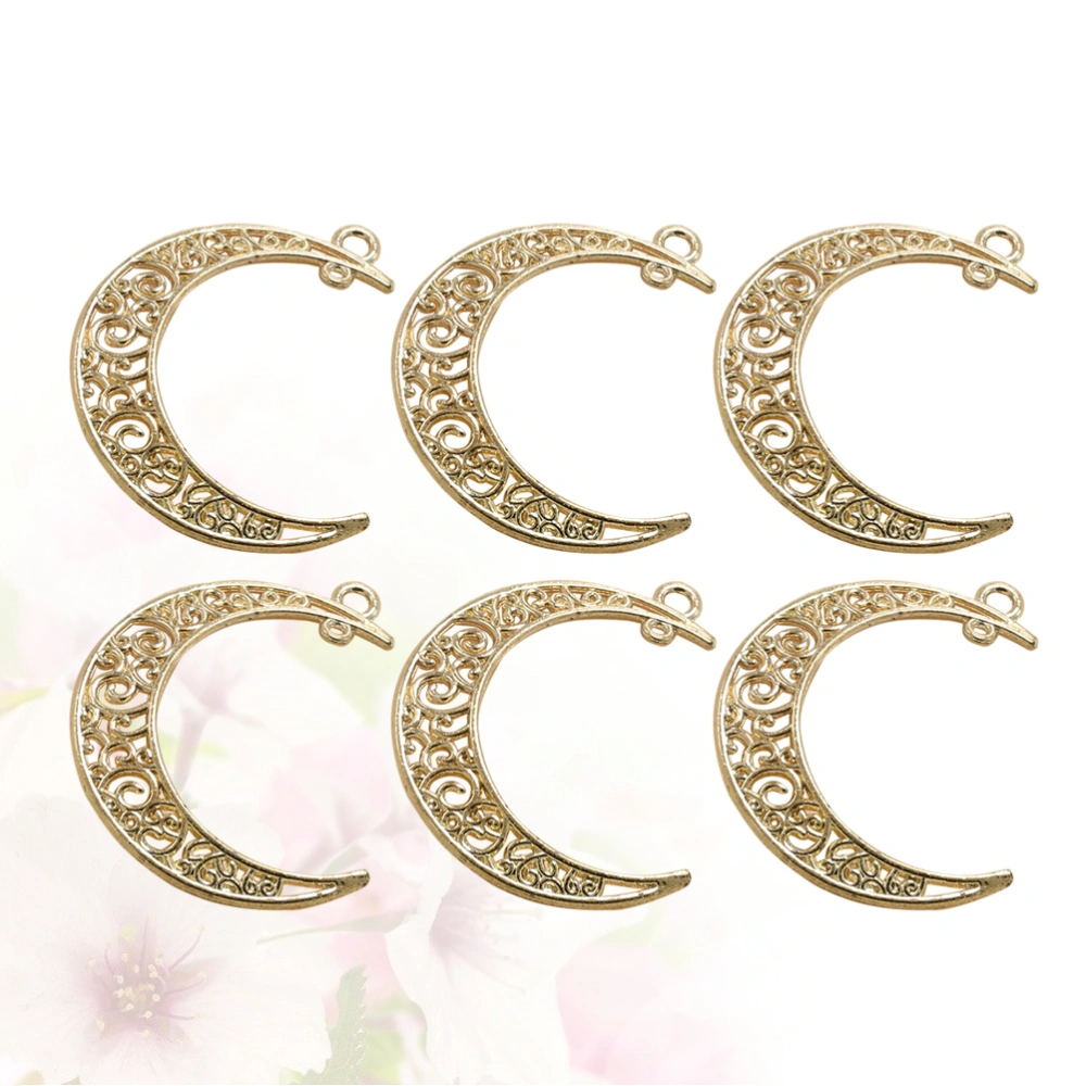 20pcs Alloy Hollow out Moon Pendants Charms DIY Jewelry Making Accessory for Necklace Bracelet (Champaign Gold)