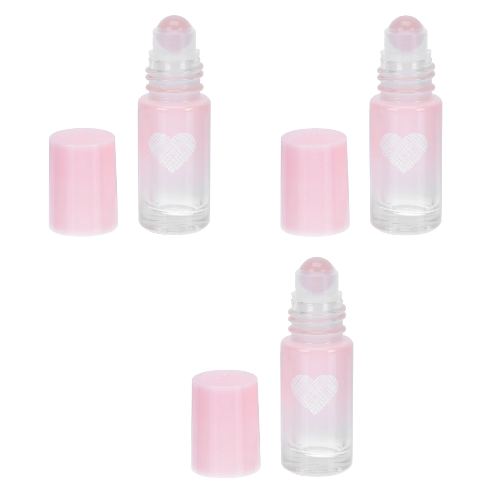 3pcs Heart Pattern Jewel Ball Bearing Bottle Heart Pattern Glass Perfume Bottles