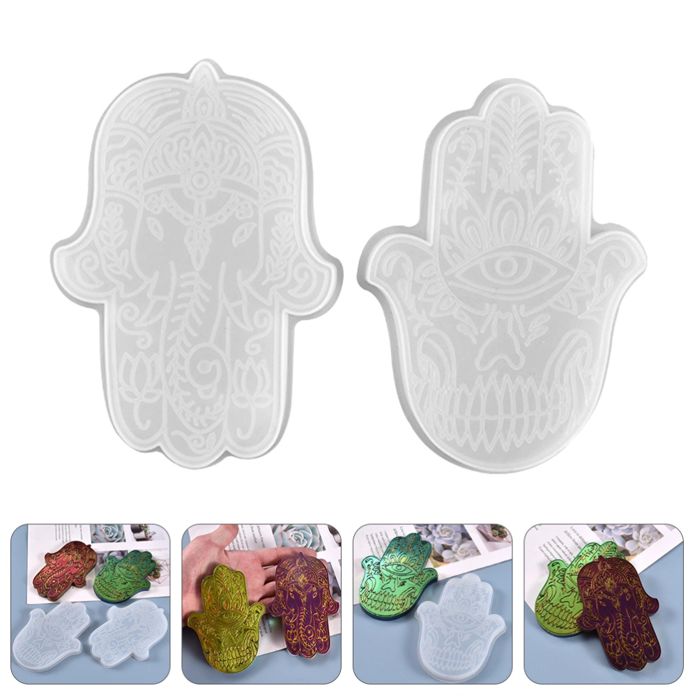 2pcs Fatima Hand Molds Exquisite Silicone DIY Molds Epoxy Crafts Casting Molds