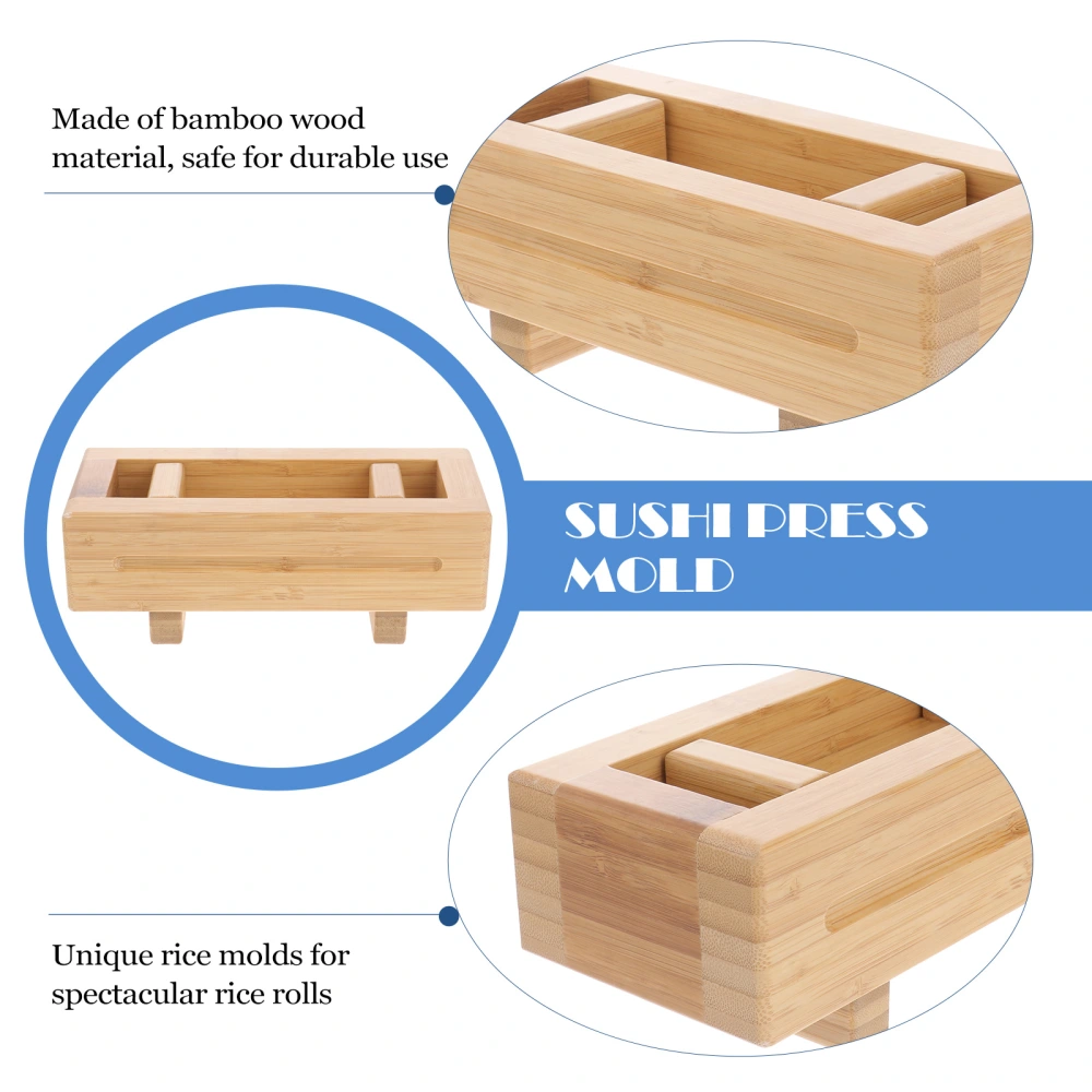 Bamboo Wooden Rectangular Sushi Press Mold Box Sushi Making Kit DIY Sushi Rice Roller Molds Sushi Kitchen Making Tools