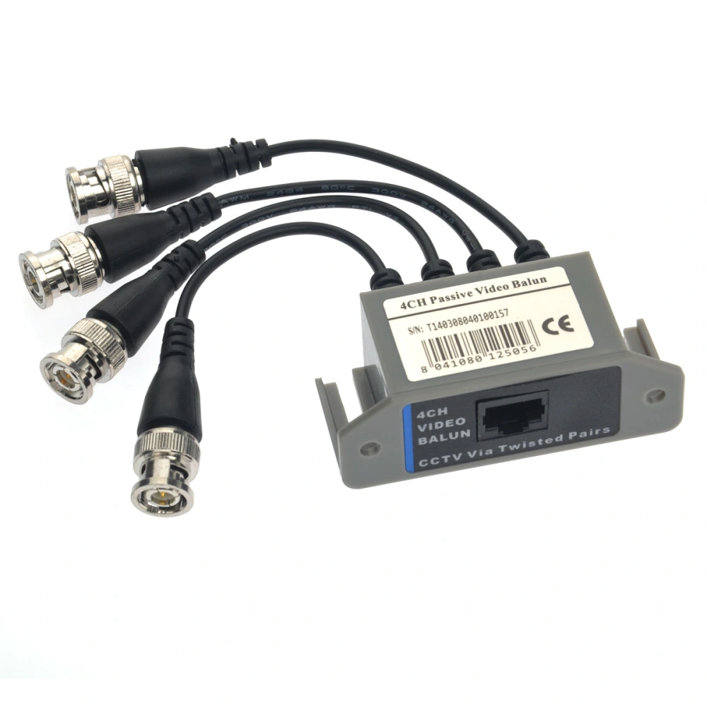 Portable 4-Channel Video BNC to UTP RJ45 4CH Passive Video Balun Transceiver for CCTV Camera