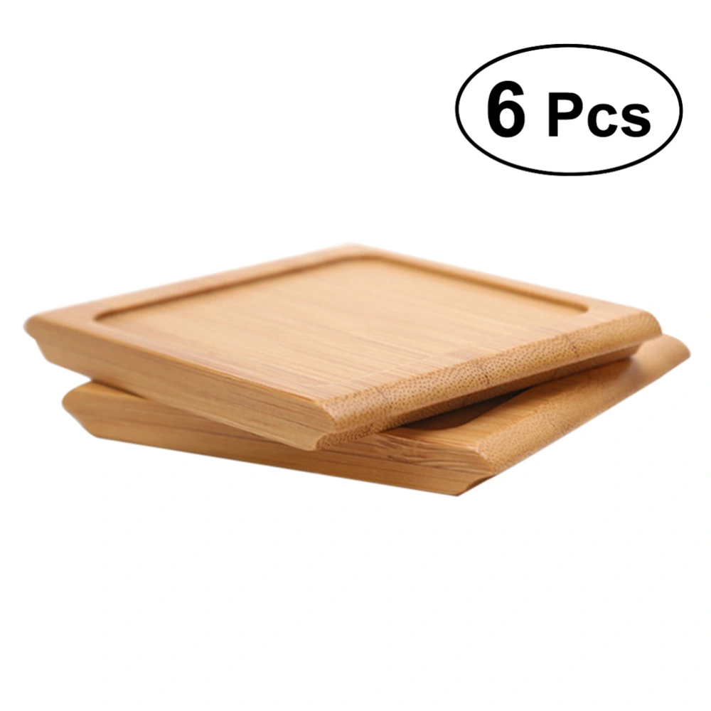 6 Pcs European Style Wooden Coasters Multi-functional Desktop Anti-scalding Insulation Pad