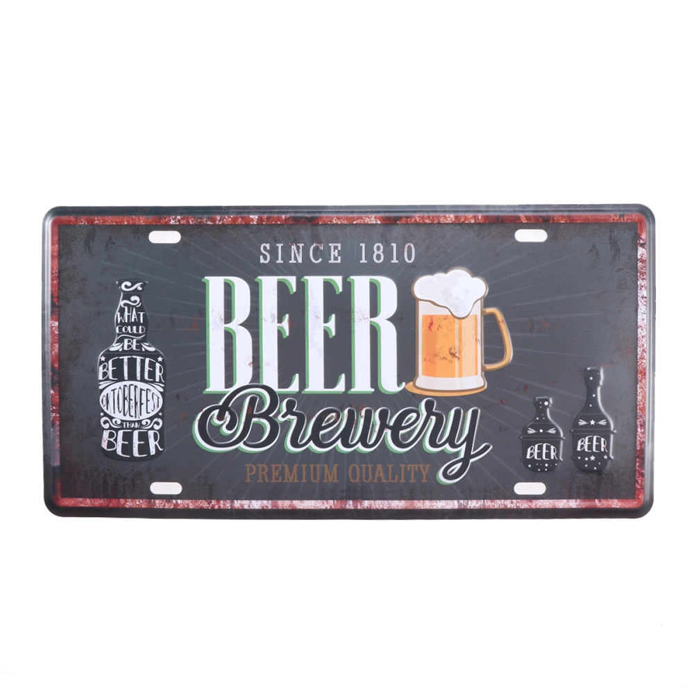 Vintage Car Plate " Since 1810 Beer Premium Quality " Metal Tin Sign Art Poster Bar Pub Tavern Wall Decor