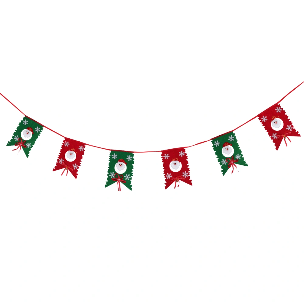 3.5 Meters Christmas Santa Pattern Garland Bunting Banners Flags Xmas Tree Pendants Door And Wall Hanging Decoration Ornaments Home Office Party Decor