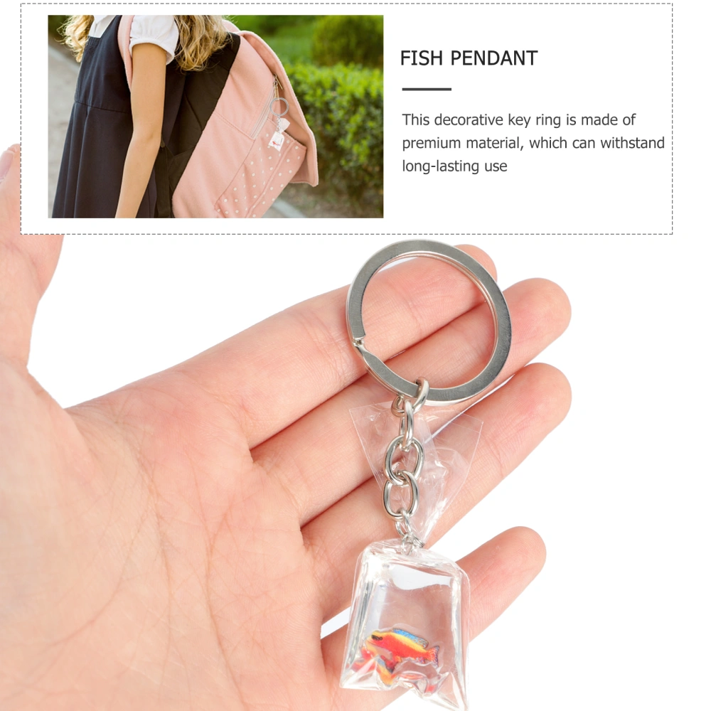 Resin Key Chain Tropical Fish Pendant Key Ring Fish Water Bag Charm Bag Decor