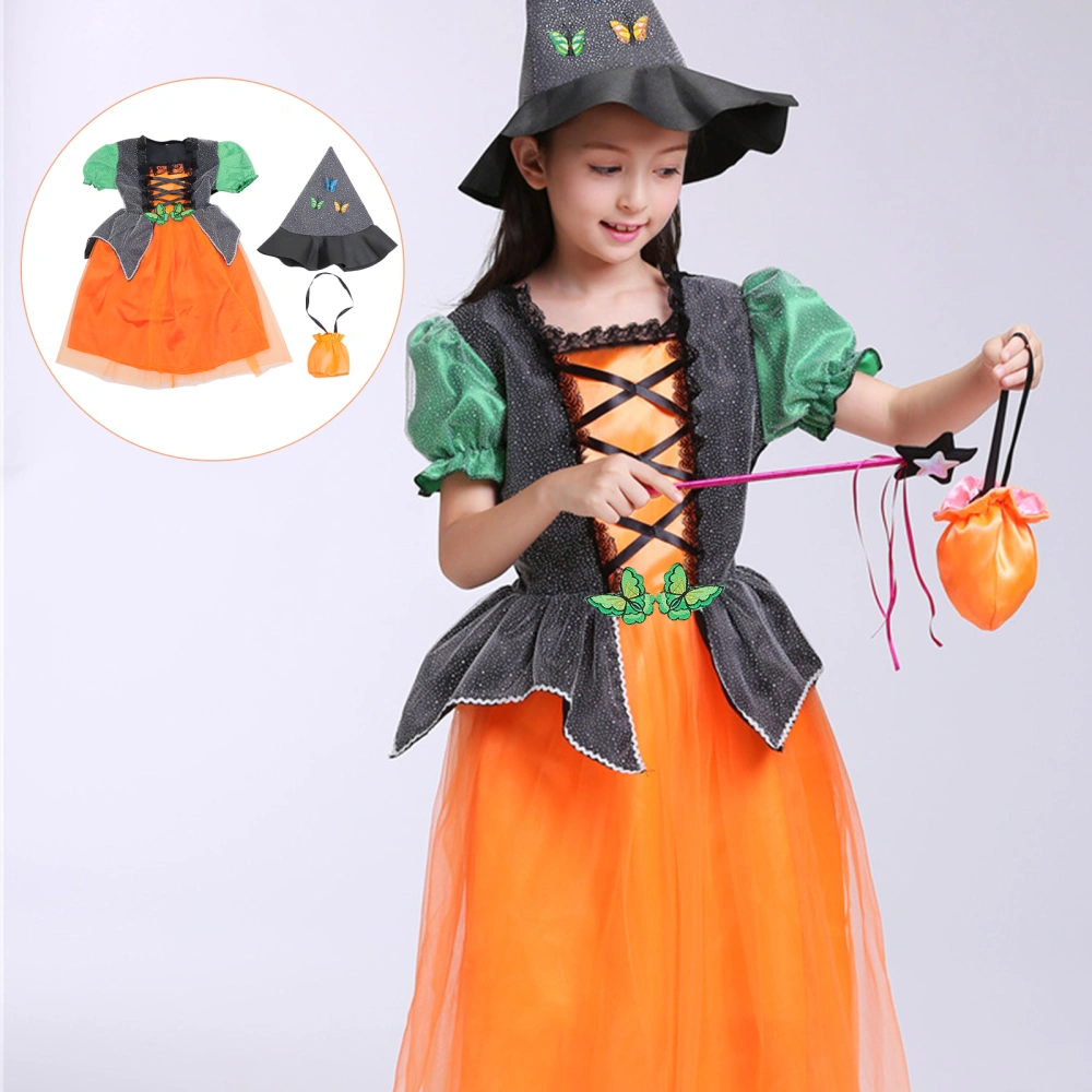 1 Set Fashionable Children Costume Set Witch Cosplay Costume Dress for Girls (110cm)