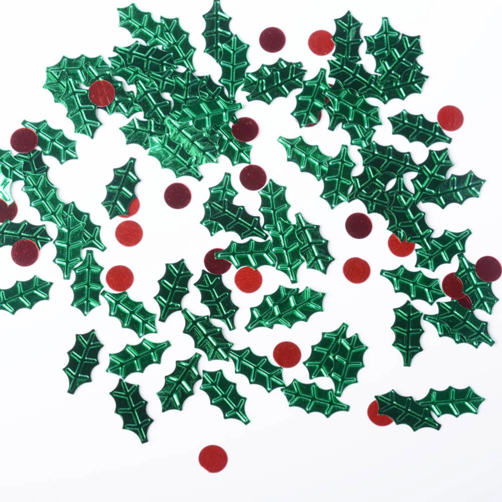 Christmas Themed Confetti Small Sequins Sparkle Decor for Party Wedding Birthday 30g (Holly)