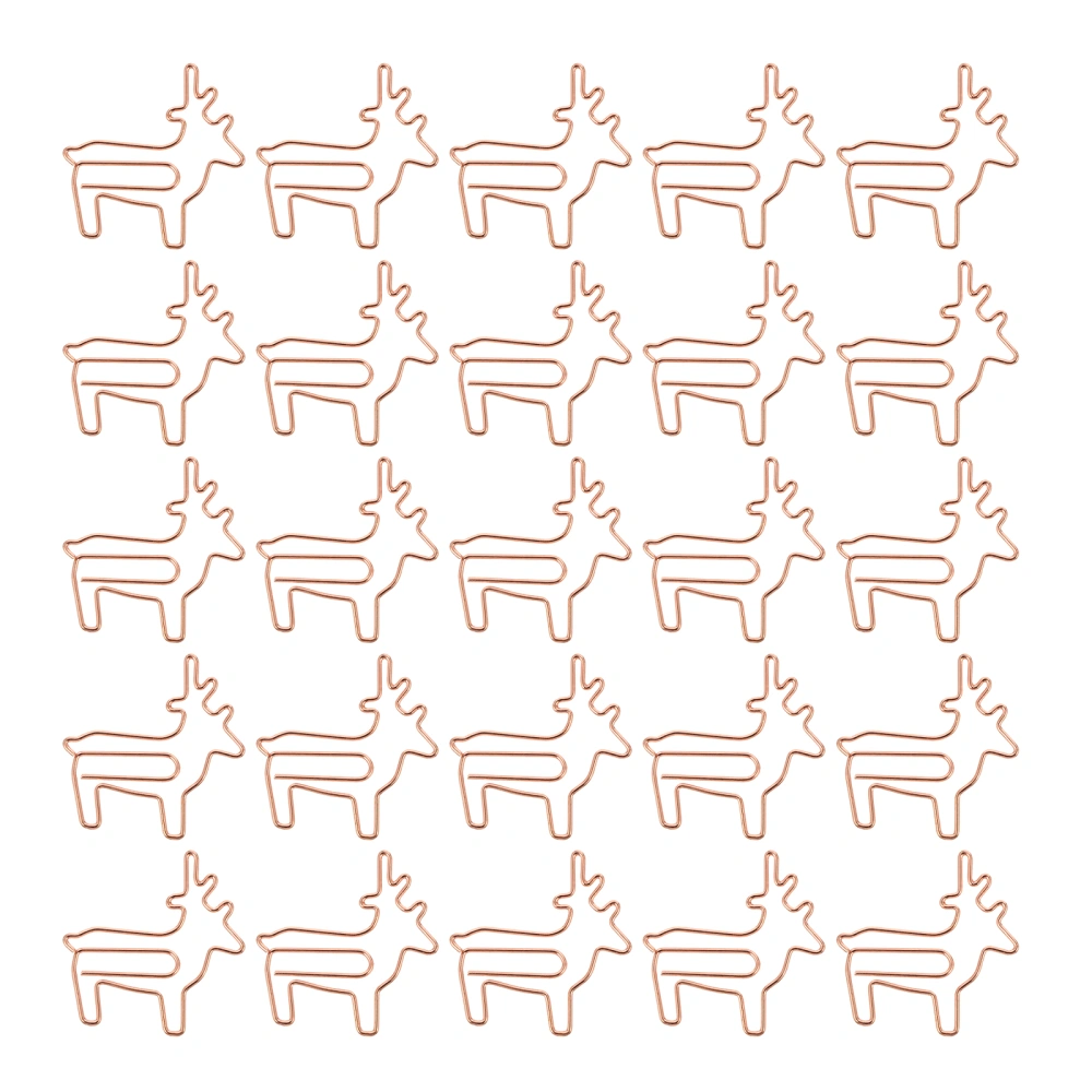 25pcs Creative Bookmark Clips Lovely Deer Shaped Paper Clips Office Supplies