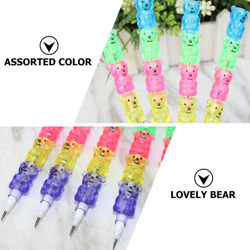 20Pcs Bear Shaped Pencils Stackable Pencils Students Writing Pencils Kids Supply