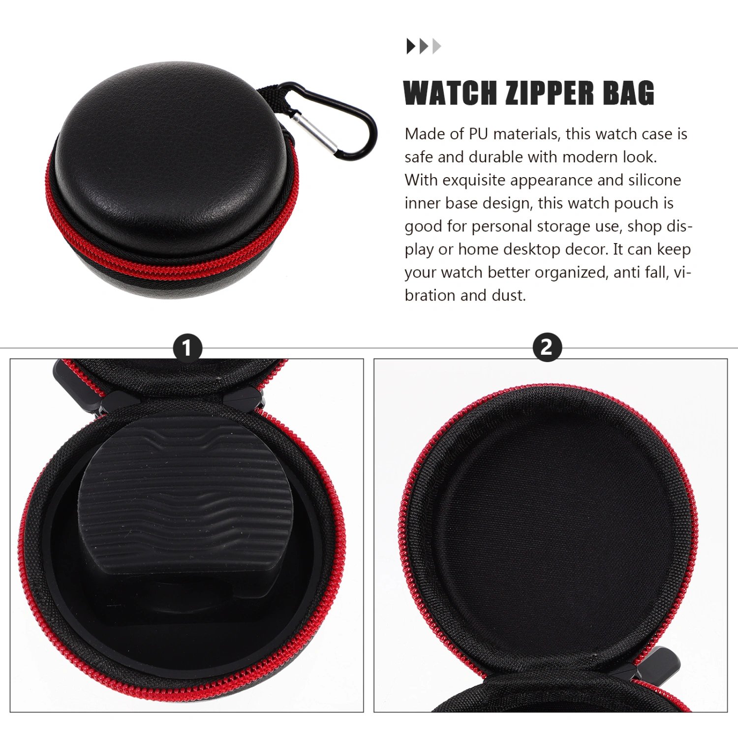 Watch Zipper Bag PU Watch Organizer Single Watch Organizer Bracelet Storage Case