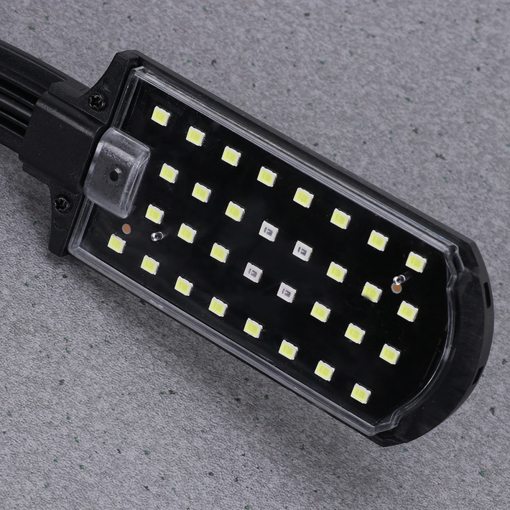 LEDs Aquarium Light Aquatic Plant Lamp Waterproof Clip-on Lamp Fish Tank Light with EU Plug (Black)