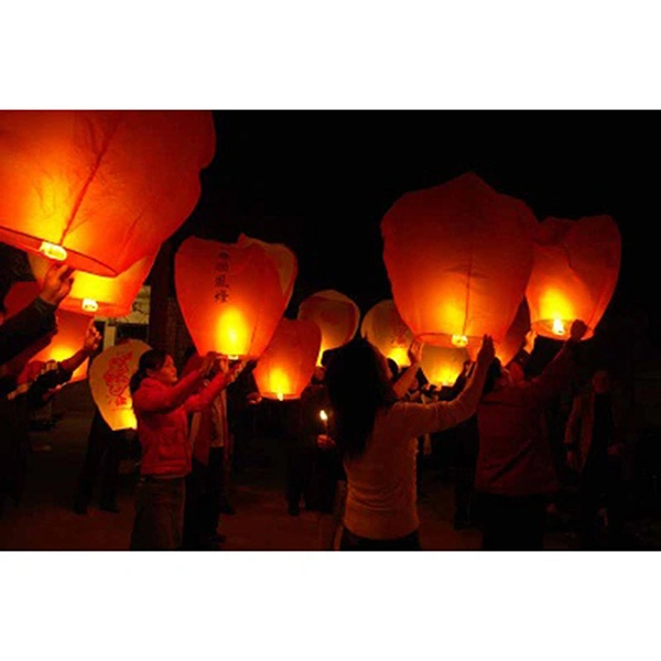 Heart Shaped Sky Lantern Chinese Kongming Lantern Wishing Lamps (Red)