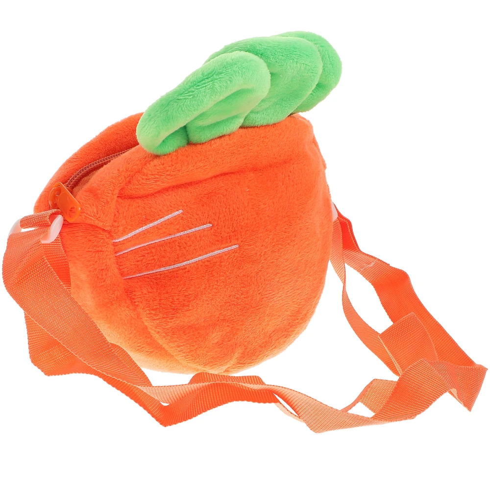 1Pc Carrot Plush Bag Chic Girls Shoulder Pouch Decorative Mobile Phone Keys Bag