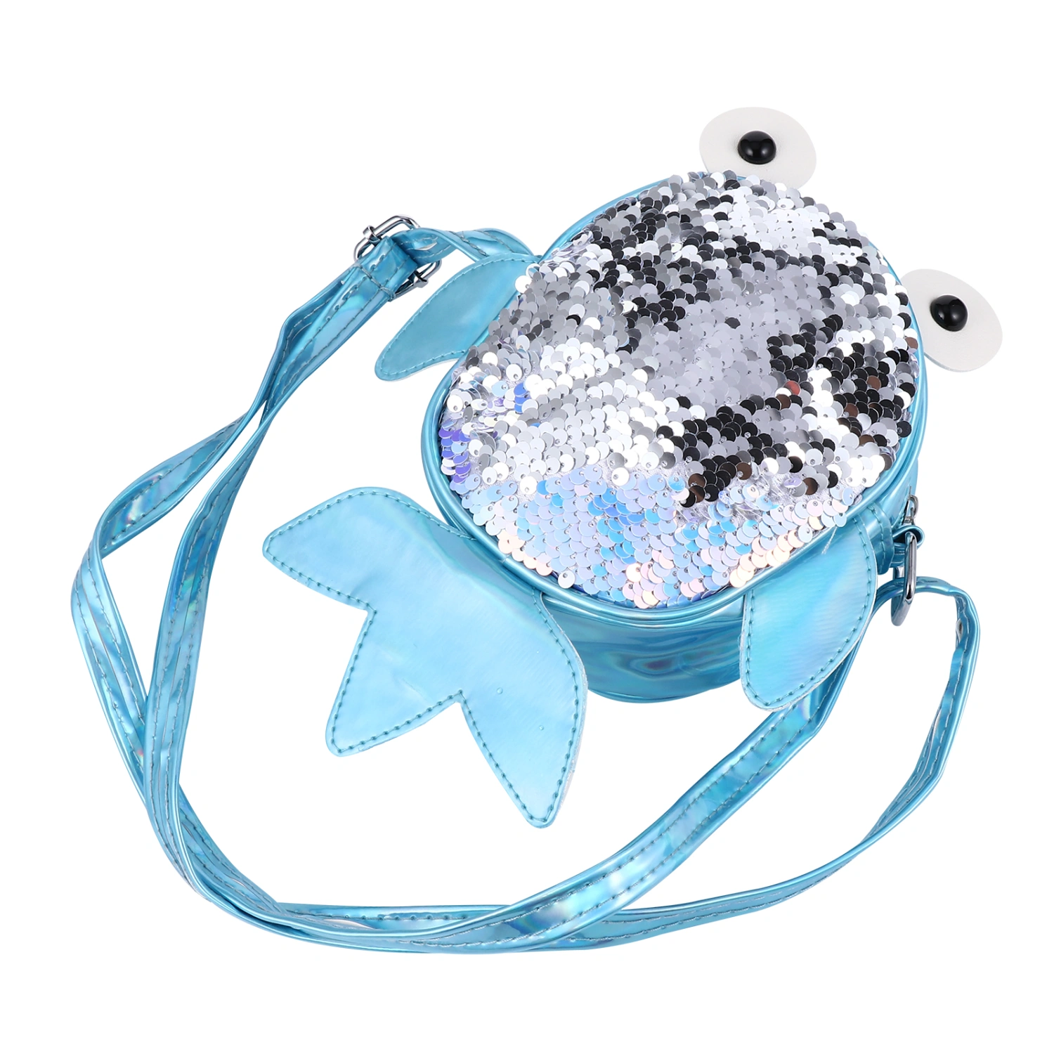 1 Pc Fish Design Phone Bag Fashionable Coin Purse Kids Shoulder Bag (Blue)