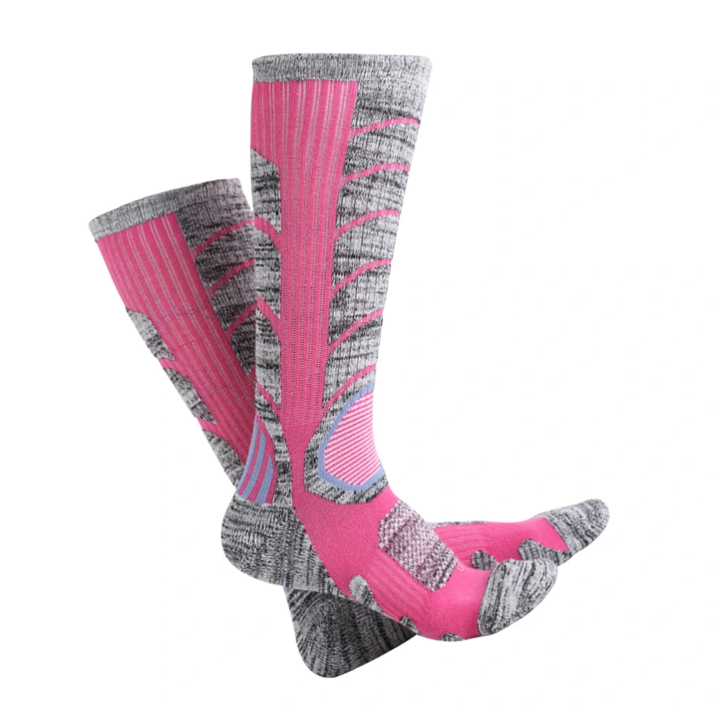 1 Pair Outdoor Socks Climbing Socks Professional Stockings Skiing Hiking Racing Cycling Socks (Size 35-39 for Women Rosy)