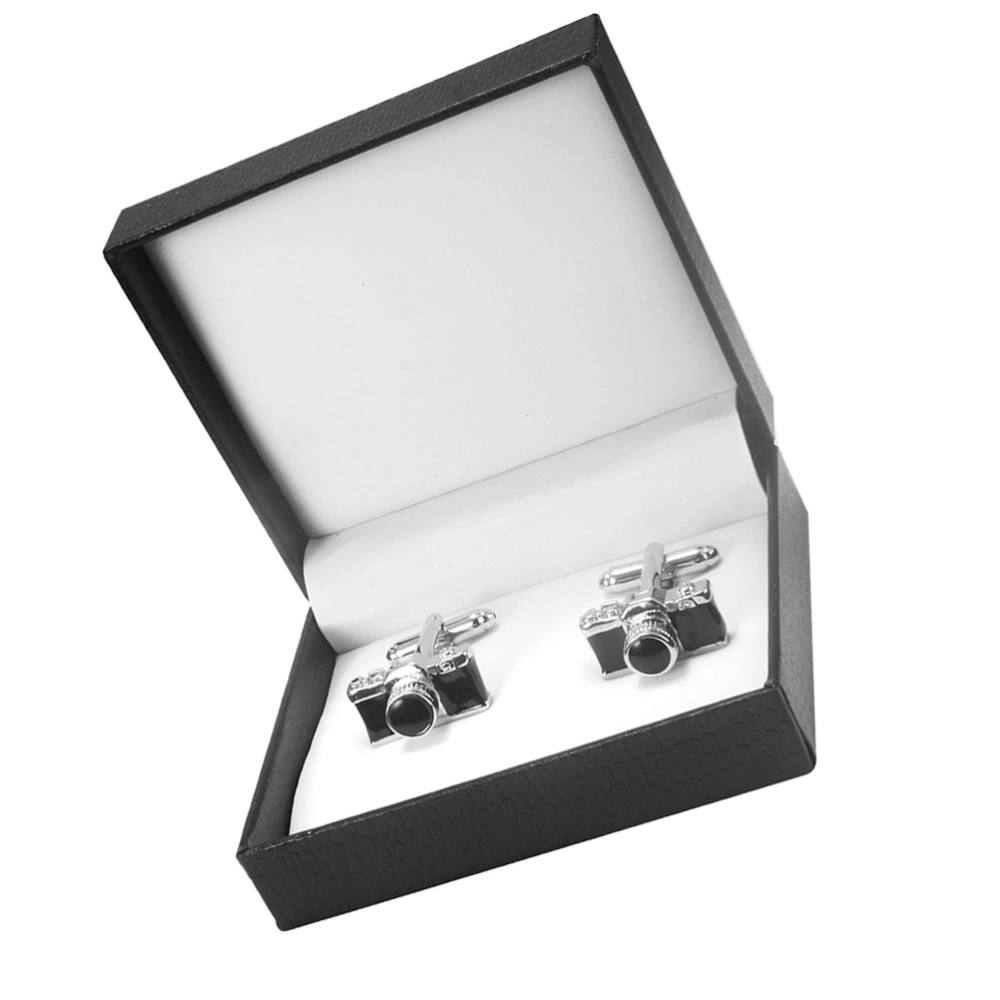 1 Pair of Fashion Cufflinks Male Cuff Studs Camera Shape Cufflinks with Gift Box