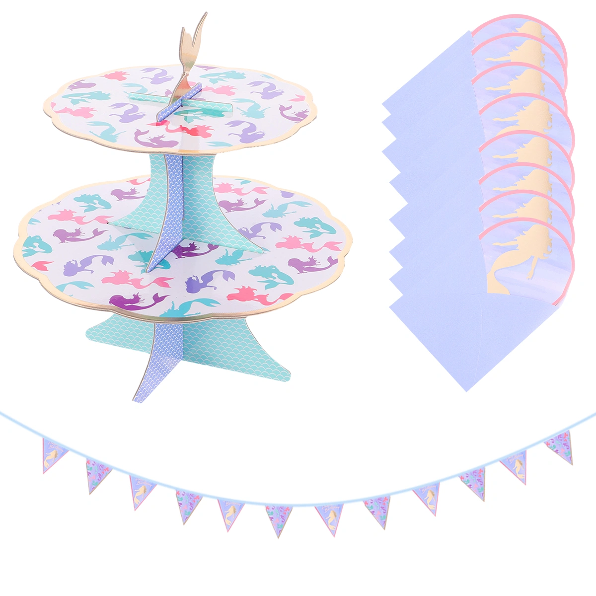 1 Set Mermaid Themed Party Decorations Party Supplies for Birthday Baby Shower