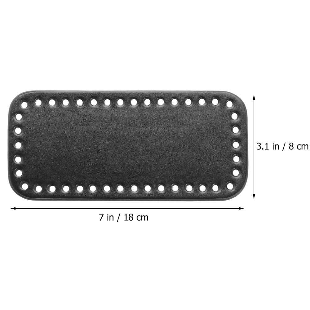 PU Leather DIY Sewing Pouch Base Needle Crochet Gloss Lamination Bottom Handmade Knitting Plate Accessories for Sewing Bag Purse Supplies (Black)