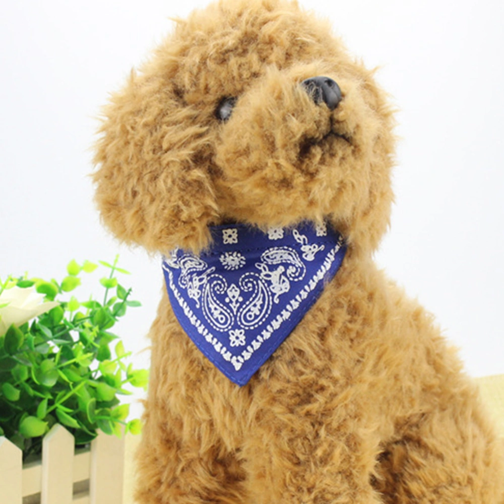 Pet Triangle Blue Dog Saliva Towel Pet Supplies Pet Scarf Dog PU Saliva Towel