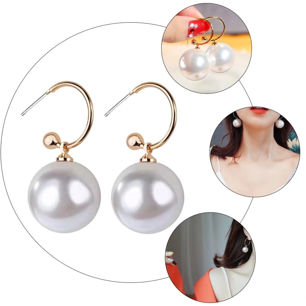 2 Pairs Imitation Pearl Earrings Ear Decor Fashion Earring Elegant Ear Stud