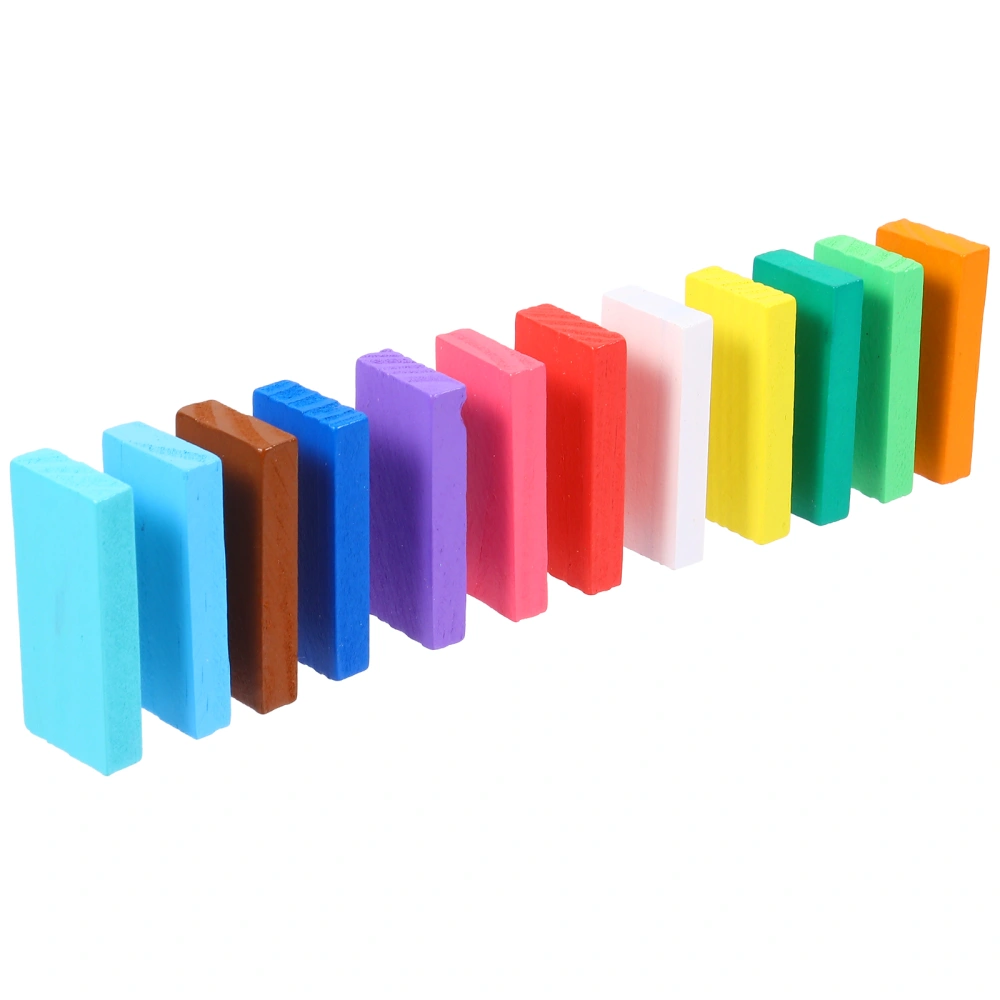 240pcs/ 2 Set Wooden Dominoes Blocks Educational Toy Bulk Building for Stacking