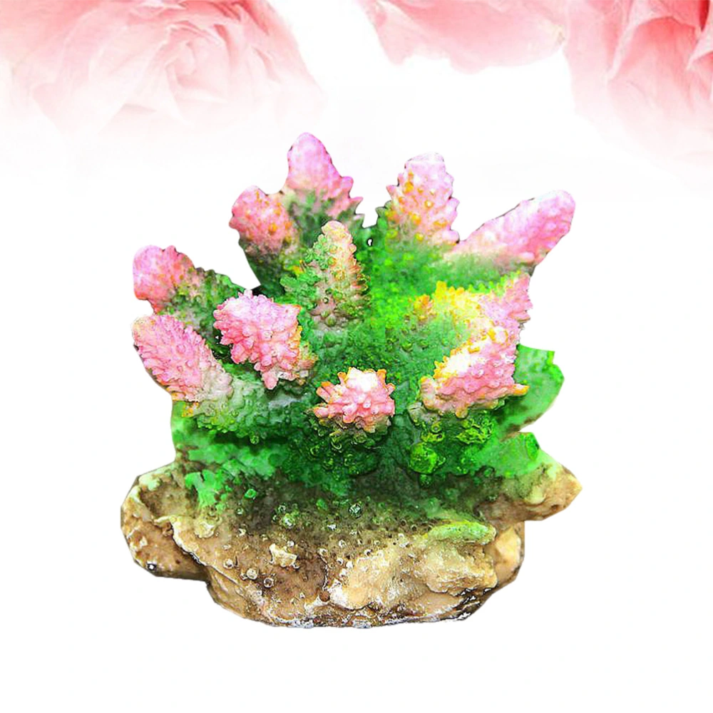 1pc Simulated Resin Coral Reef Artificial Lifelike Aquarium Ornament Adornment for Decor