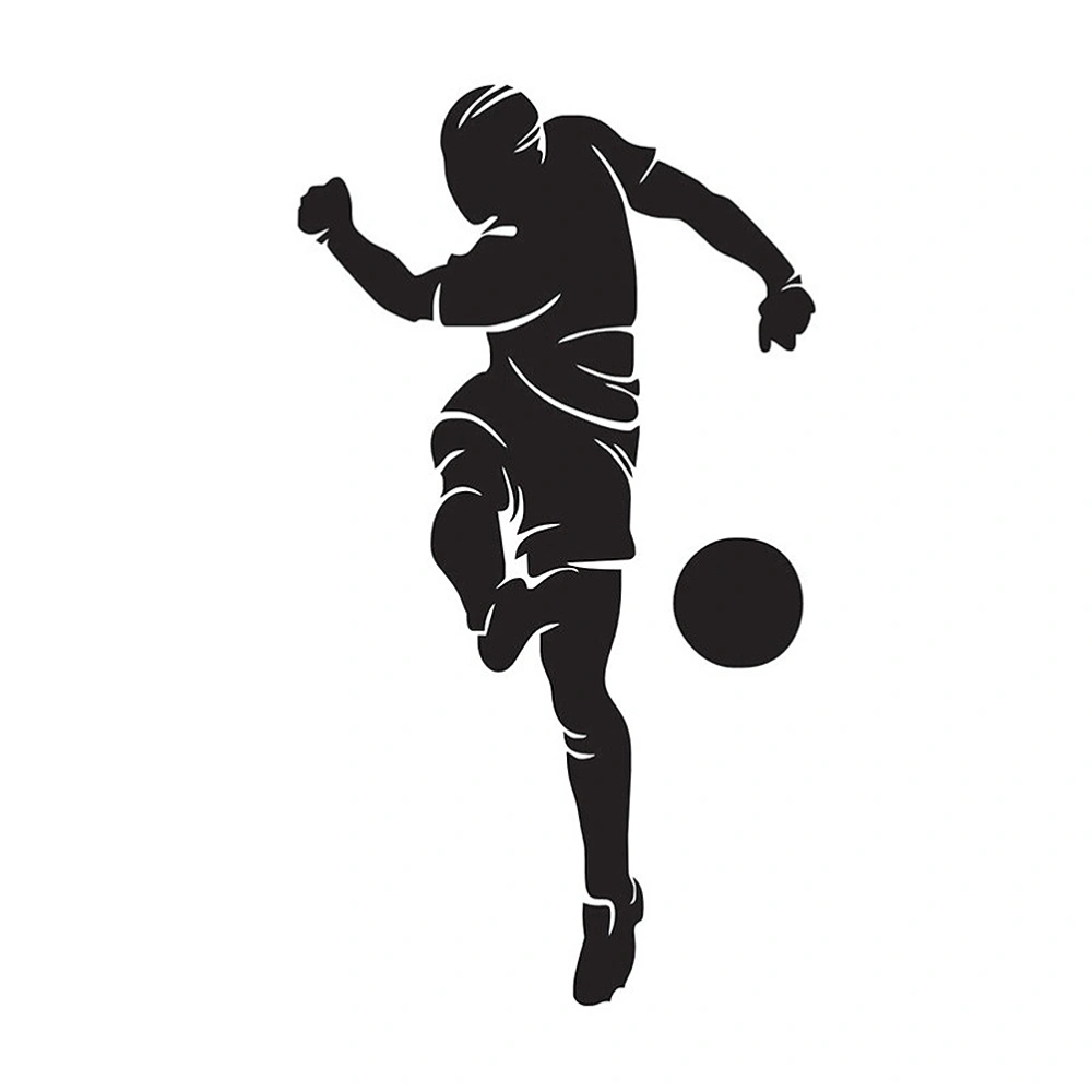 1Pc Self Adhesive Wall Stickers Creative Playing Football Wall Paper Sports Background Stickers Fashion Wall Paste Decor(Black)