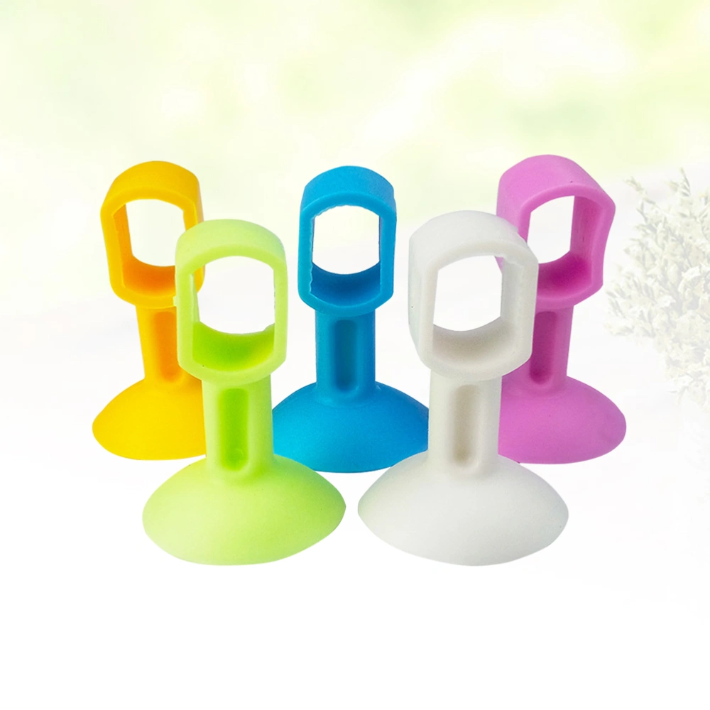 10pcs Silicone Door Stopper Suction Handle Knob Anti-Collision Doorknob Bumper Crash Pads Protector (Orange + Green + Pink + White + Blue, 2 for Each, Small Size)