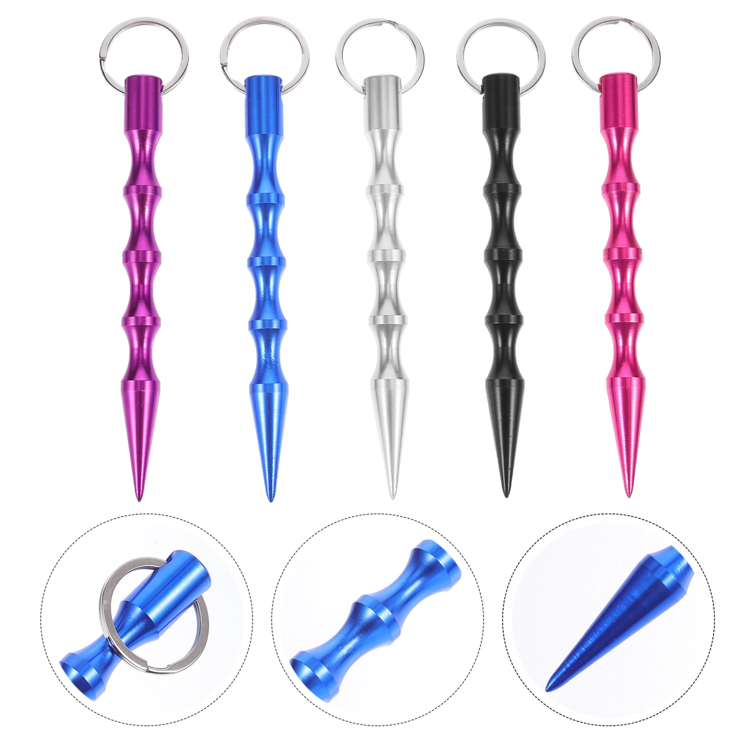 5pcs Self-defence Key Chains Bag Ornaments Bag Decorations (Random Color)