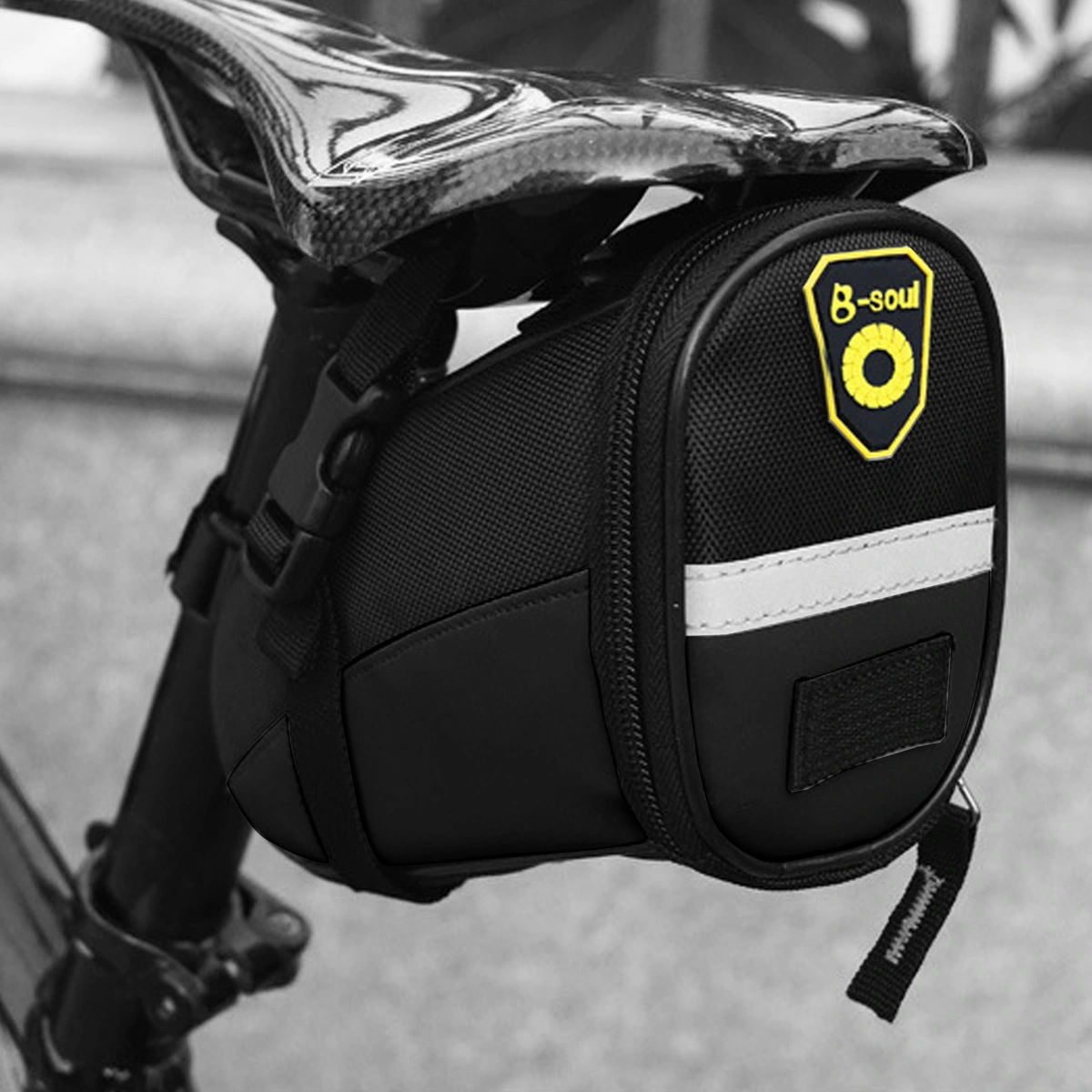 1 Pc Bike Back Seat Rear Bag Cycling Storage Bag Bike Storage Pouch Riding Equipment Accessories for Outdoor (Black)