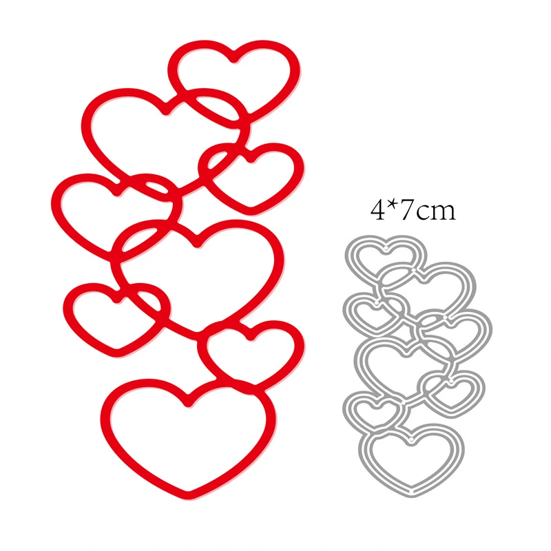 Heart Cutting Die Metal Cutting Stencil DIY Cutting Die Crafts DIY Die Cut Multi-use Cutting Template