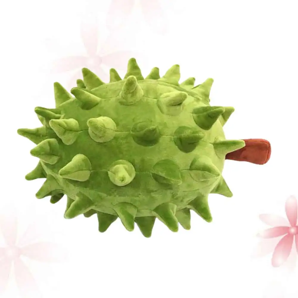 Simulation Fruit Bolster Durian Shaped Throw Pillow Adorable Plush Stuffed Toy Green 23cm (Standard)