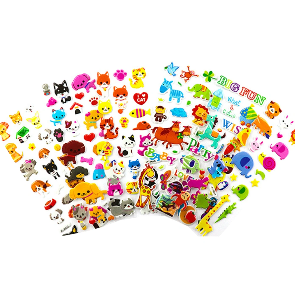 20 Sheets Animal Bubble Puffy Stickers Cartoon Stickers for Craft Scrapbooking Pencil Case Phone Decoration (Random Pattern)