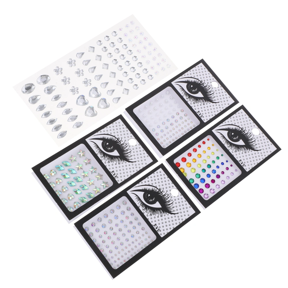 5 Sheets Makeup Gems Shiny Face Jewels Eye Makeup Rhinestones for Women