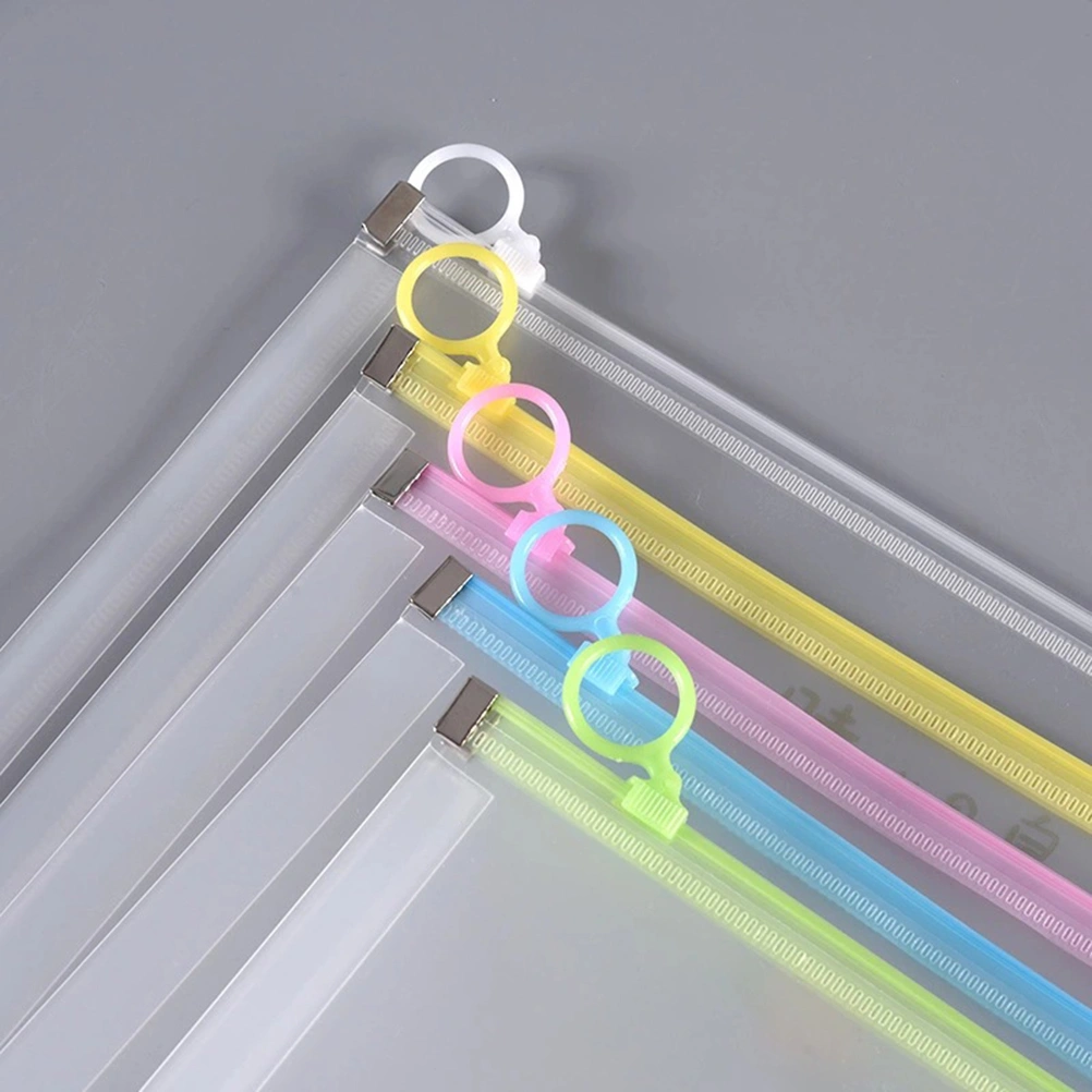 4pcs Transparent Zipper File Bags Colored A4 Document Holder Plastic Storage Pouch for School Office (Random Color)