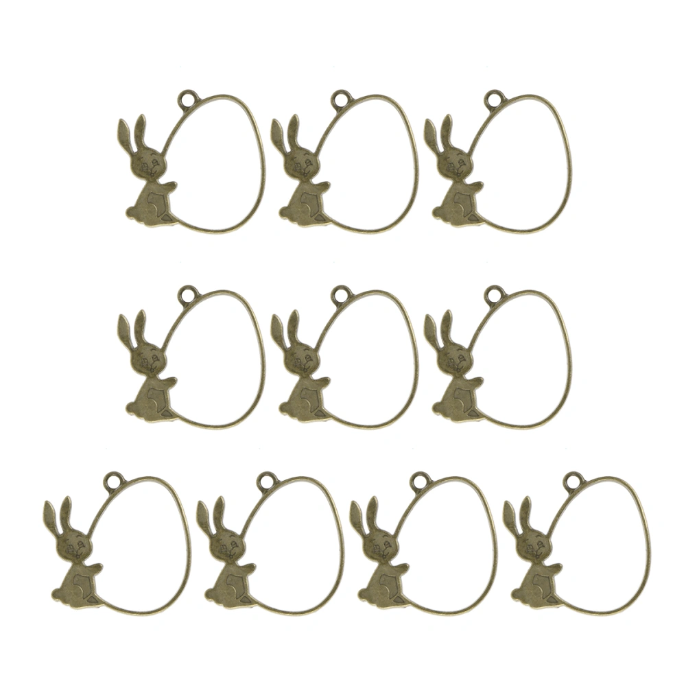 10pcs Alloy Rabbit Frame Hollow DIY Jewelry Making Accessories for Necklace Bracelet