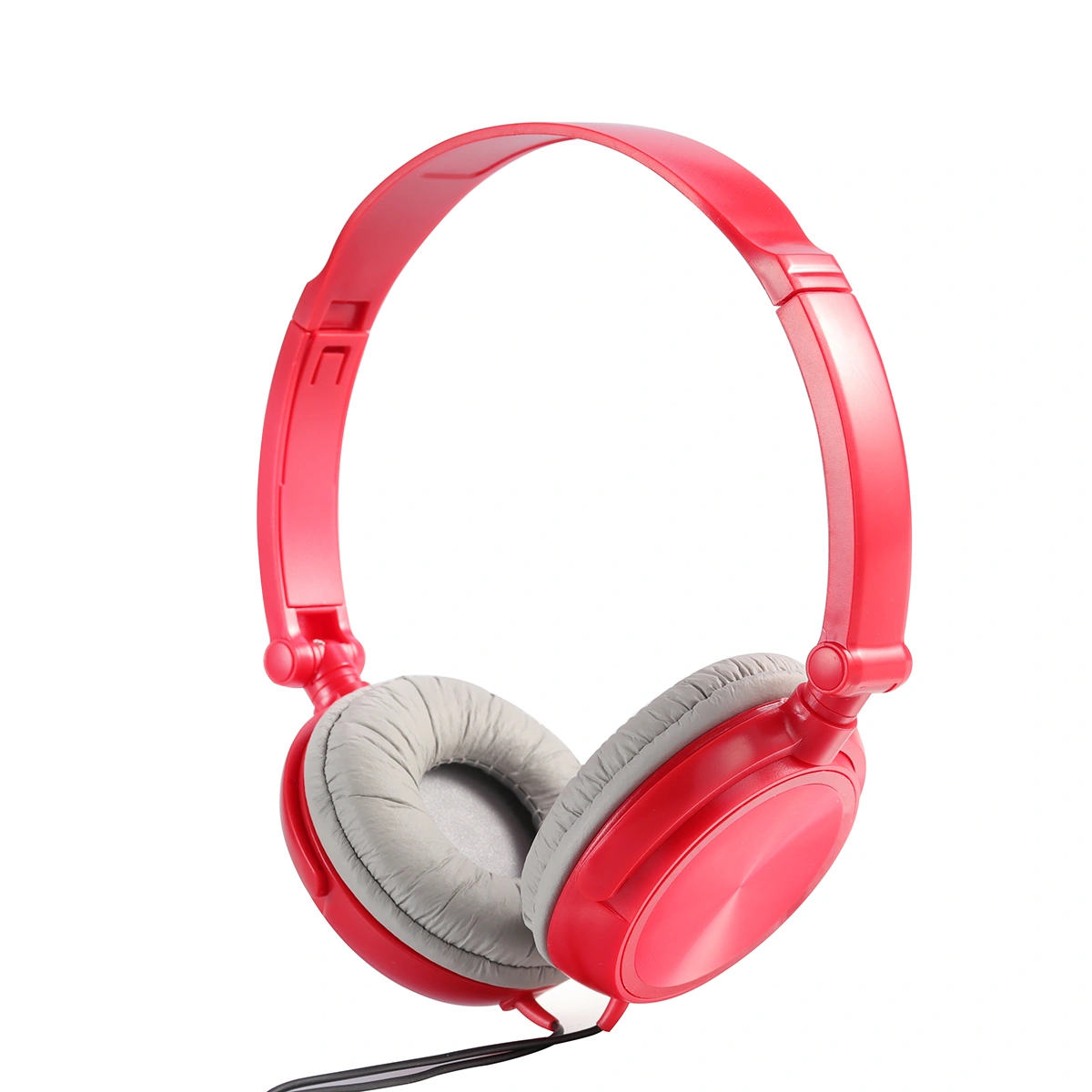 Headphones with Microphone Lightweight Foldable Headsets with Volume Control for iPhone Smartphones PC Laptop Tablet (Red)