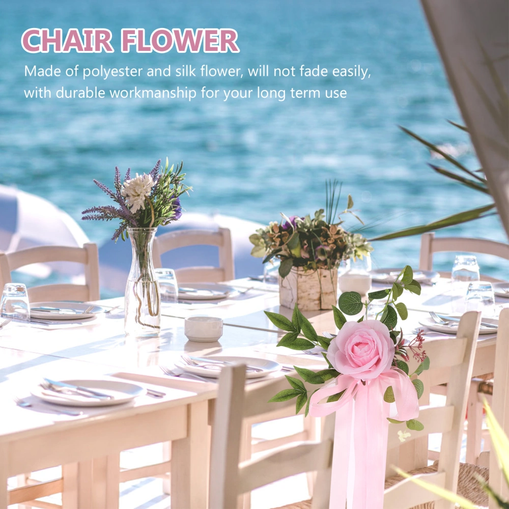 Wedding Party Chair Flower Delicate Chair Flower Wedding Aisle Chair Decoration