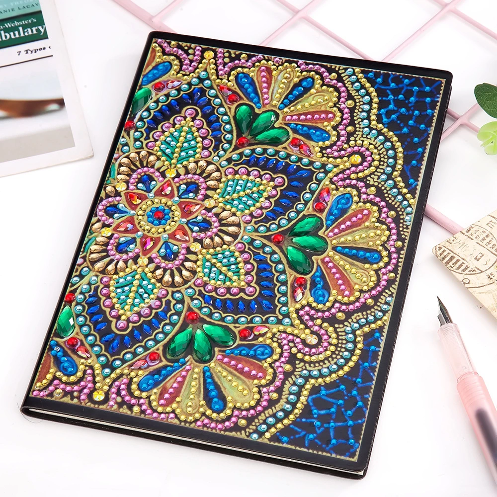 1 Set of Diamond Drawing Notebook DIY Notepad Novelty Diamond Picture Notebook Handmade Notepad