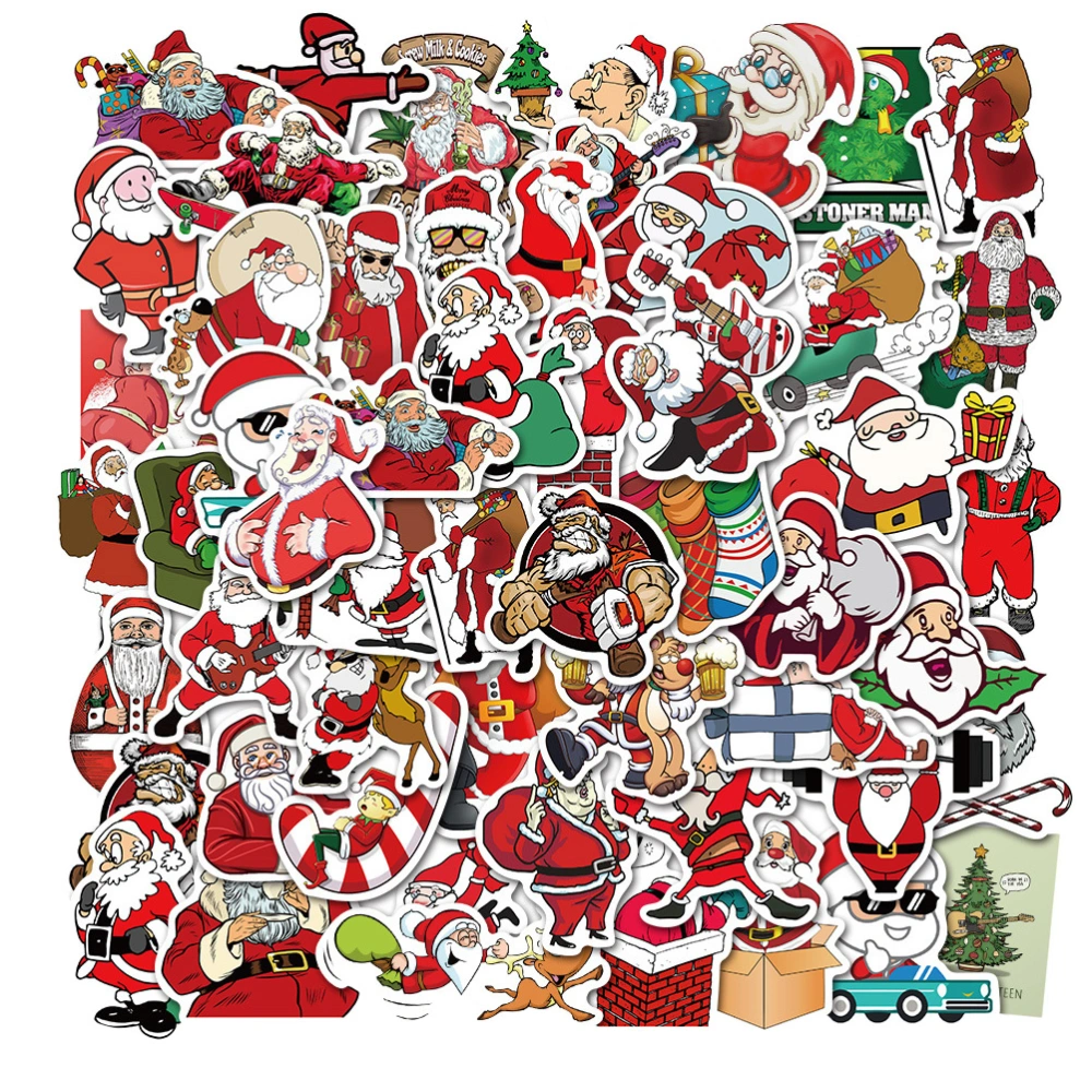 100Pcs Luggage Sticker Christmas Theme Helmet Sticker Laptop Decal for Decor