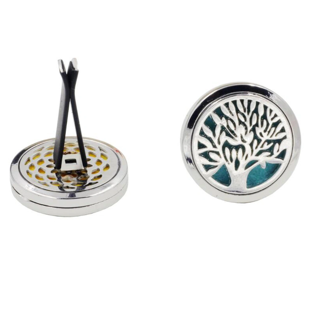 Car Fragrance Diffuser Vent Clip Car Air Freshener Perfume Clamp Aromatherapy Essential Oil Diffuser with 10 Pcs Refill Pad - Willow(Random Color)