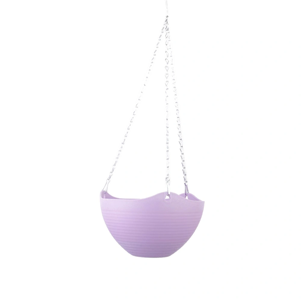 Garden Balcony Hanging Planter Basket Flower Pot (Purple)