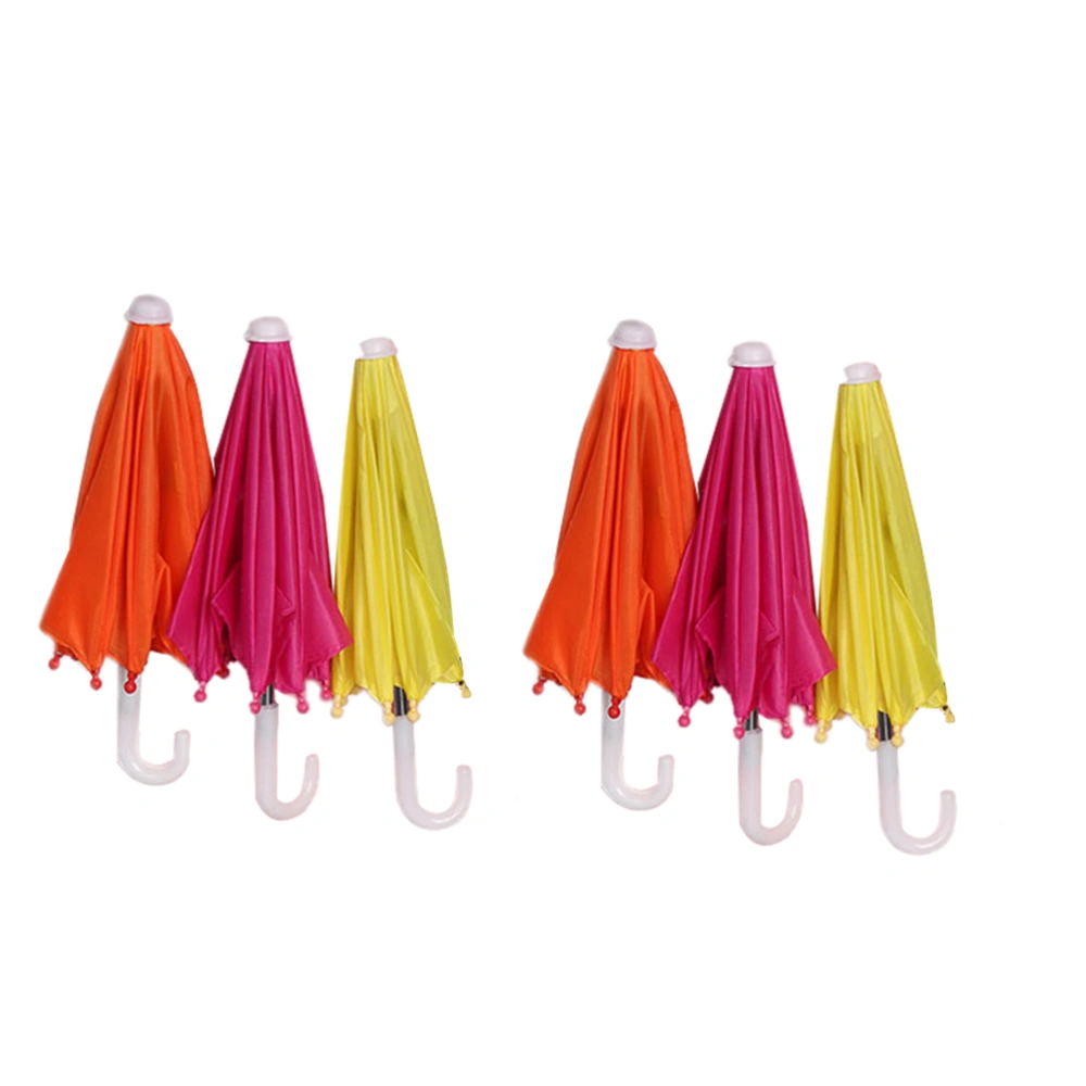 6Pcs Decorative Doll Umbrella Small Toy Umbrellas Dolly House Ornament