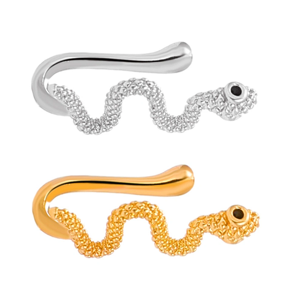 2pcs Fake Nose Rings Clip On Nose Cuff Non Piercing Nose Studs Jewelry for Women